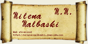 Milena Malbaški vizit kartica